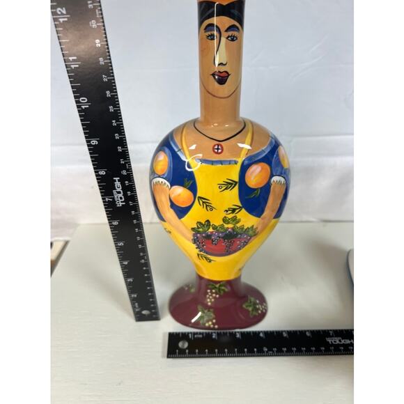 Mary Naylor Handpainted Ceramic‎ Wine OliveOil/Vase/Decor Tuscan Woman Figurine - Picture 6 of 7